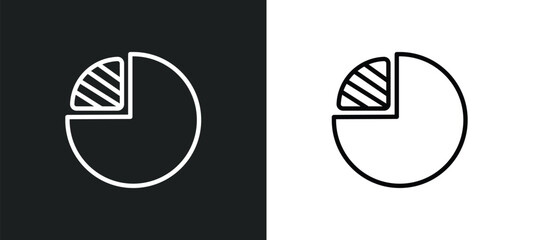 Poster - quarter pie chart outline icon in white and black colors. quarter pie chart flat vector icon from business collection for web, mobile apps and ui.