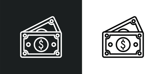 Poster - money outline icon in white and black colors. money flat vector icon from business collection for web, mobile apps and ui.