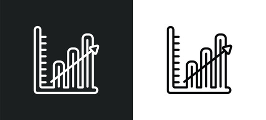 Poster - column chart outline icon in white and black colors. column chart flat vector icon from business collection for web, mobile apps and ui.