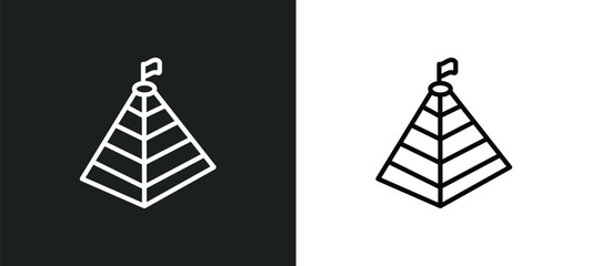 Poster - stats pyramid outline icon in white and black colors. stats pyramid flat vector icon from business collection for web, mobile apps and ui.