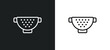 strainer with handle outline icon in white and black colors. strainer with handle flat vector icon from bistro and restaurant collection for web, mobile apps and ui.