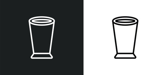 Poster - wide glass outline icon in white and black colors. wide glass flat vector icon from bistro and restaurant collection for web, mobile apps and ui.