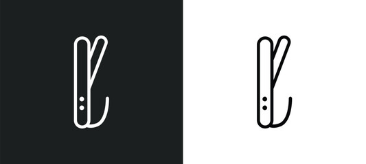 Poster - curling wand outline icon in white and black colors. curling wand flat vector icon from beauty collection for web, mobile apps and ui.