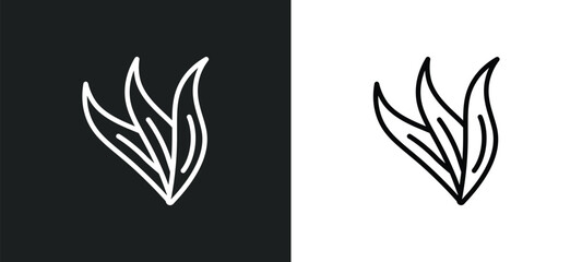 Poster - aloe vera outline icon in white and black colors. aloe vera flat vector icon from beauty collection 
