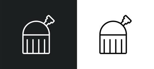 Poster - planetarium outline icon in white and black colors. planetarium flat vector icon from astronomy collection for web, mobile apps and ui.