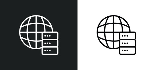 Poster - outline icon in white and black colors. flat vector icon from big data collection for web, mobile ap
