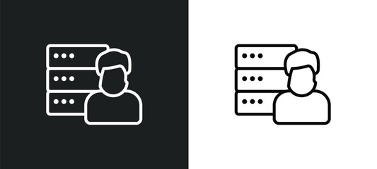 Poster - users outline icon in white and black colors. users flat vector icon from big data collection for web, mobile apps and ui.