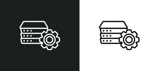 Poster - technical support outline icon in white and black colors. technical support flat vector icon from bi