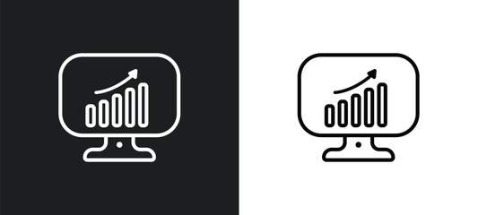 Poster - value outline icon in white and black colors. value flat vector icon from big data collection for web, mobile apps and ui.