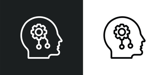 Poster - network outline icon in white and black colors. network flat vector icon from artificial intelligence collection for web, mobile apps and ui.