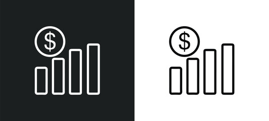 Poster - business outline icon in white and black colors. business flat vector icon from artificial intelligence collection for web, mobile apps and ui.