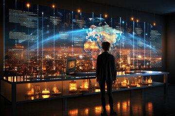 Aufkleber - artificial intelligence analyzing data on a digital screen. generative ai.