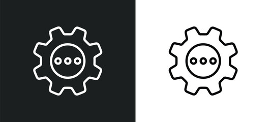 Poster - processing outline icon in white and black colors. processing flat vector icon from artificial intellegence collection for web, mobile apps and ui.
