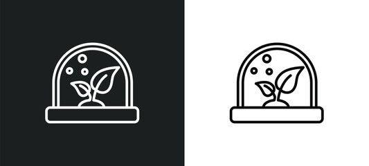 Poster - artificial atmosphere outline icon in white and black colors. artificial atmosphere flat vector icon from artificial intellegence collection for web, mobile apps and ui.