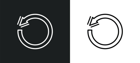 Poster - repeat outline icon in white and black colors. repeat flat vector icon from arrows collection for web, mobile apps and ui.