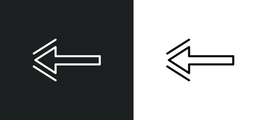 Poster - back outline icon in white and black colors. back flat vector icon from arrows collection for web, mobile apps and ui.