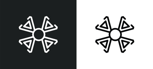 Poster - focus outline icon in white and black colors. focus flat vector icon from arrows collection for web, mobile apps and ui.