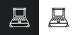 © Digital Bazaar - notebook outline icon in white and black colors. notebook flat vector icon from army collection for web, mobile apps and ui.