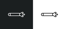 Torpedo Outline Icon In White And Black Colors. Torpedo Flat Vector Icon From Army Collection For Web, Mobile Apps And Ui.
