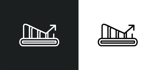 Poster - arrows outline icon in white and black colors. arrows flat vector icon from analytics collection for web, mobile apps and ui.