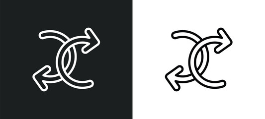 Poster - loop outline icon in white and black colors. loop flat vector icon from analytics collection for web, mobile apps and ui.