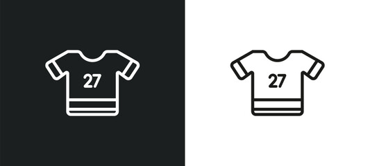Wall Mural - american football jersey outline icon in white and black colors. american football jersey flat vector icon from american football collection for web, mobile apps and ui.