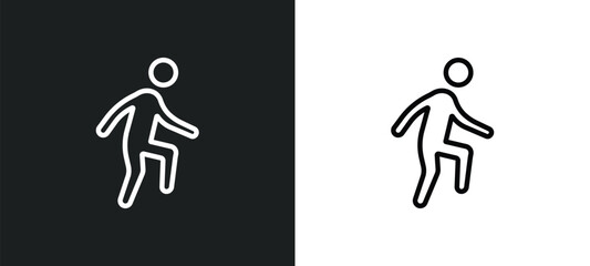 Poster - jogging outline icon in white and black colors. jogging flat vector icon from activities collection for web, mobile apps and ui.