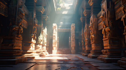 Sticker - Illustration of Aztec temple - AI generated image.