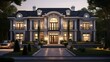 Two floor european house concept neoclassic style