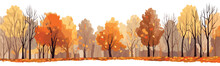 Autumn Foliage In A Park Vector Simple 3d Smooth Isolated Illustration