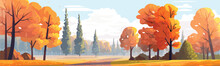 Autumn Foliage In A Park Vector Simple 3d Smooth Isolated Illustration