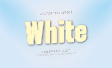 Wall Mural - White 3d text, Editable text effect