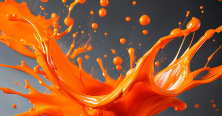 Wall Mural - orange juice splash background 