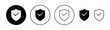 © Lunaraa - Shield check mark icon set for web and mobile app. Protection approve sign. Insurance icon