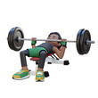 © Novian - 3D Sportsman Character Building Strength with Barbell Bench Press Exercise