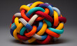 © ink drop - A tangled pile of coloured rope. Confusion and thought process concept
