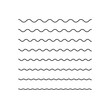 Set of wavy - curvy and zigzag - criss cross horizontal lines flat illustration on white background..eps