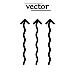 Poster - Wavy Up Arrows sign vector flat illustration on white background..eps