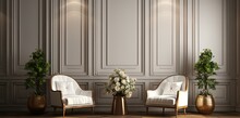 Two Armchair In Elegant Vintage Room
