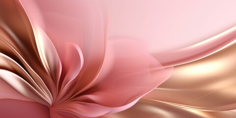 Wall Mural - Beautiful abstract gold and pink glossy metallic floral design background. beautiful Generative AI AIG32