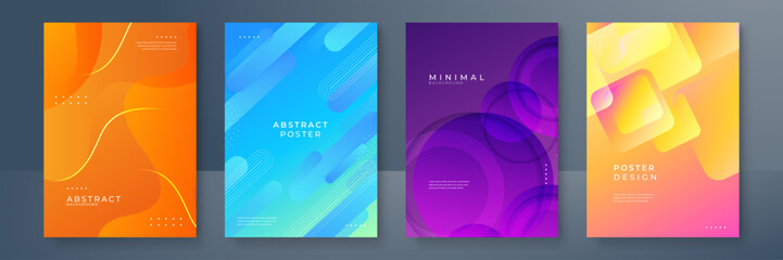 Poster - gradient shape colorful abstract geometri design background