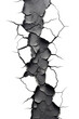 Crack asphalt isolated on transparent background. Breaks on land surface from earthquake