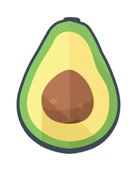 Sticker - Fresh avocado slice, perfect for healthy snacking