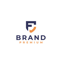 letter f shield logo design