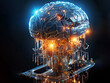 Creative concept of AI brain, artificial intelligence, ai generated