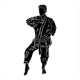Fototapeta Koty - karate silhouette illustration vector
