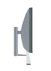 Poster - Polygonal of modern thin frame display computer monitor vector illustration. 3D.