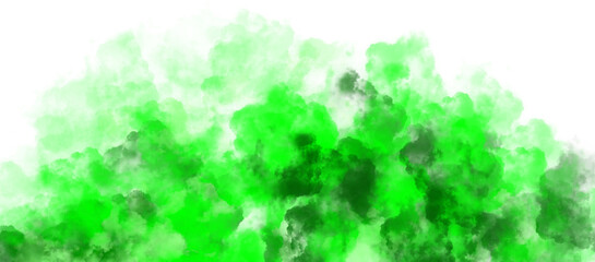 Poster - beautiful green explosive smoke on transparent background