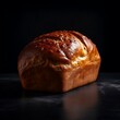 loaf of bread on black background generative ai