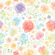 vintage floral colorful pattern, generative ai